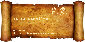 Halla Renáta névjegykártya